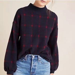 Anthropologie Porridge Blue Sweater 1X